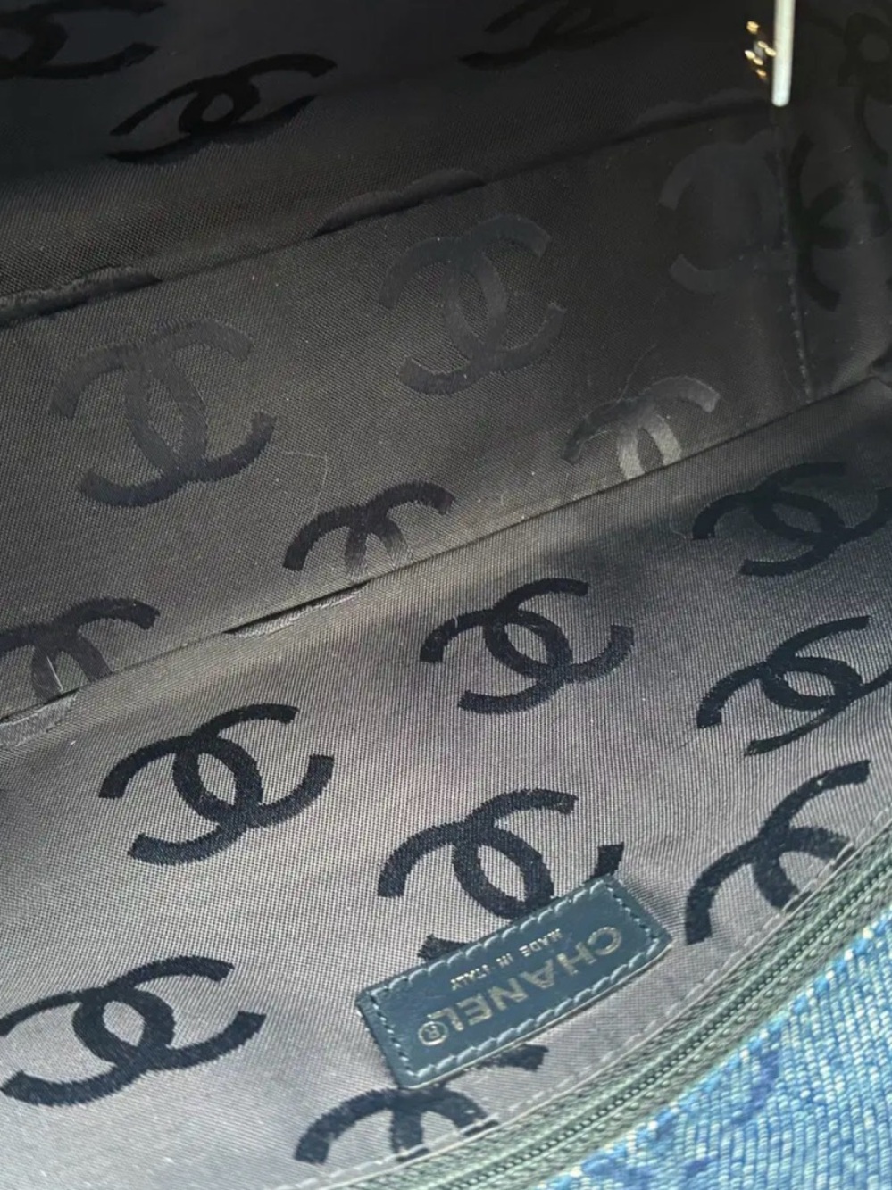 CHANEL Light Blue Denim Classic Flap Shoulder Bag - Picture 6 of 8